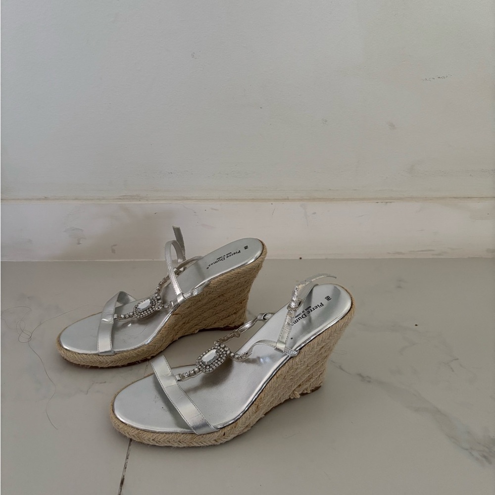Stylish Silver Wedge Sandals